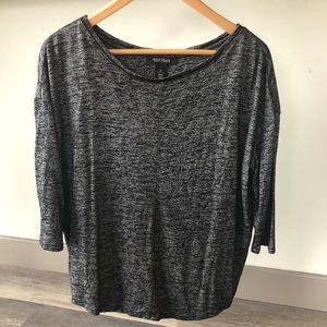 White House Black Market Grey 3/4 length shirt